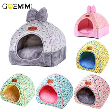 Load image into Gallery viewer, Brand New Cat Warm Cave Lovely Bow Design Puppy Winter Bed House Kennel Fleece Soft Nest For Small Medium Dog House for cat