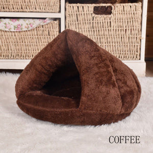 2 Size Puppy Pet Cat Dog Soft Warm Nest Kennel Bed Cave House Sleeping Bag Mat Pad Tent S L 5 Colors Pets Winter Warm Cozy Beds